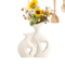 Heart Shaped Ceramic Vase Set of 2 – Minimalist Modern Decorative Vases for Home, Wedding & Table Centerpieces